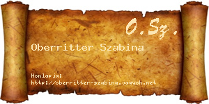 Oberritter Szabina névjegykártya